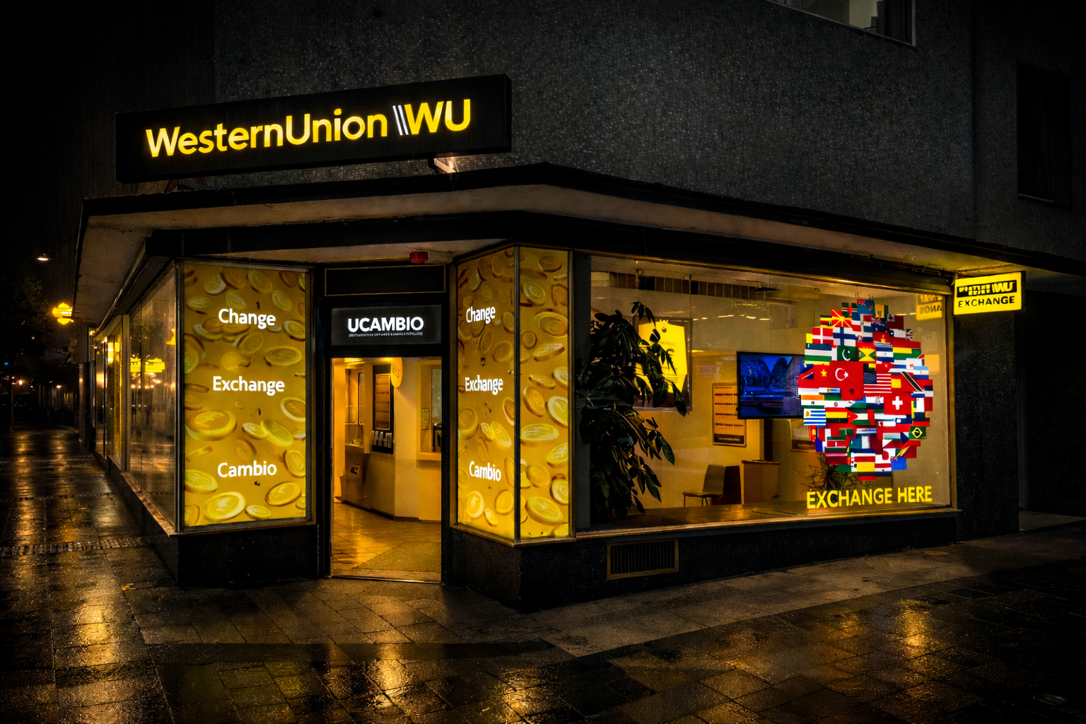 Western Union Nachtansicht